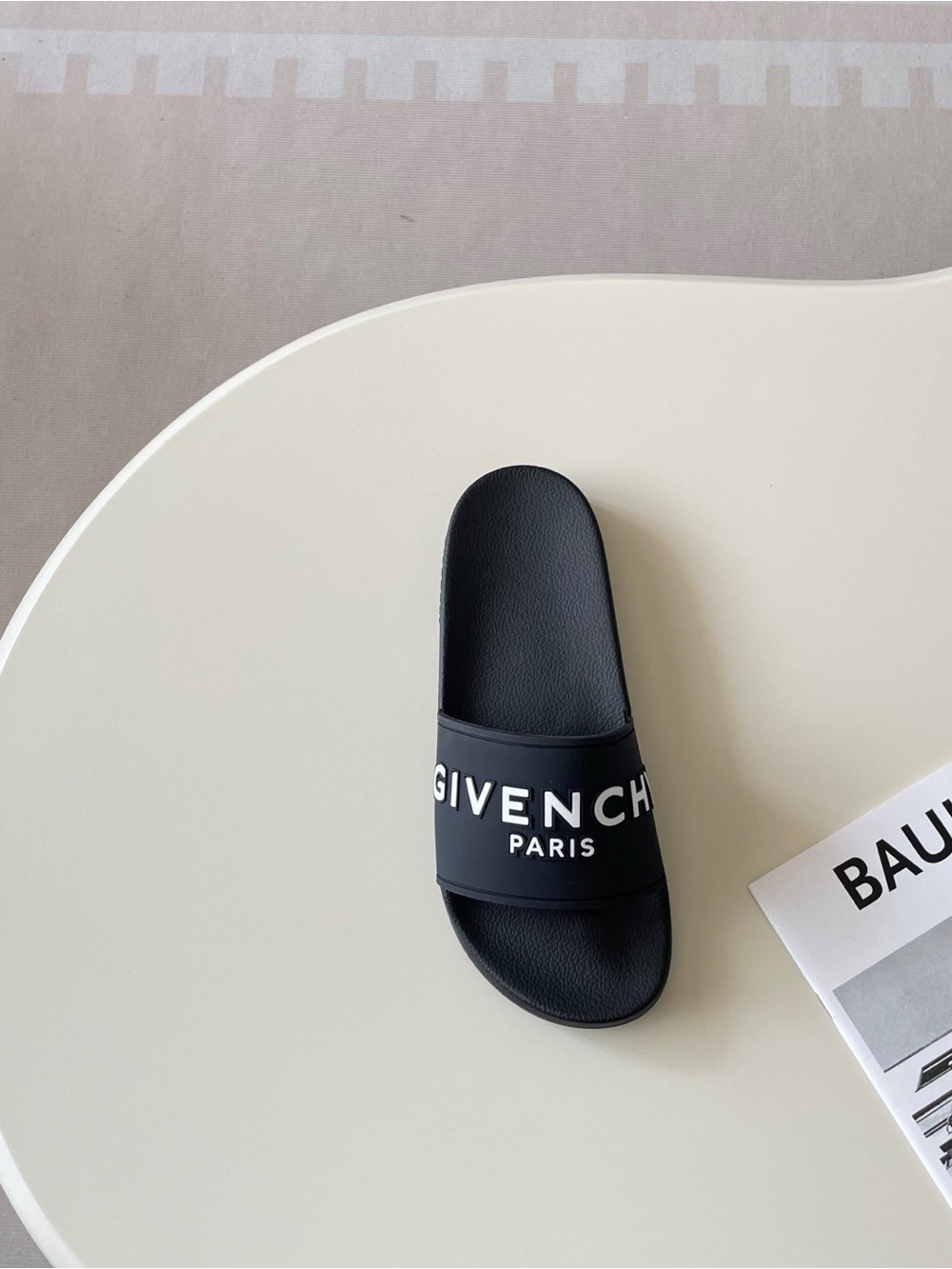 Givenchy Black Slides with White Logo - Picture 6 of 9
